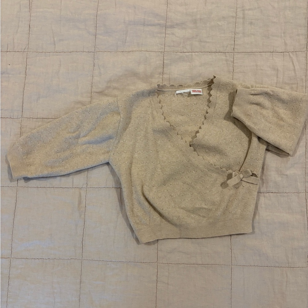 Zara Cozy Tan Knit Kids Bottoms and top - adorable set